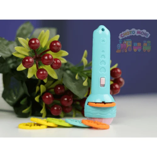 Mini Projector Torch for Kids | 5 Slide Discs | Dinosaur Animal Space Images | Educational Light Toy | Choto Moni